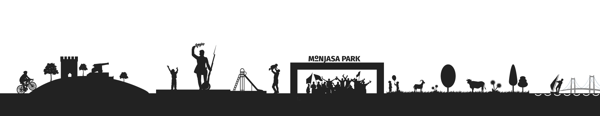 Fredericias skyline med idræt og fritids motiver 